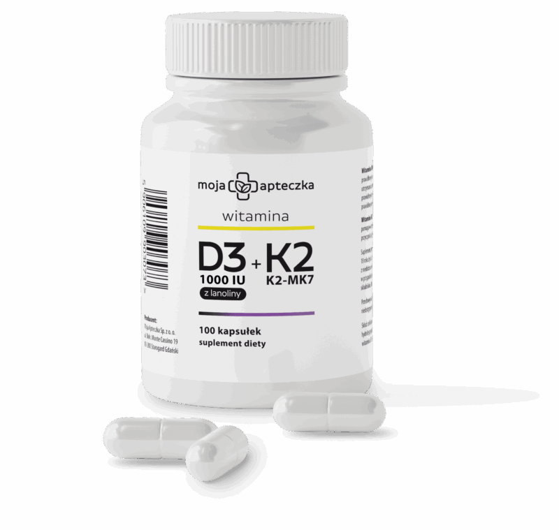 Witamina D3 1000 IU + K2MK7 100μg - 100 kapsułek