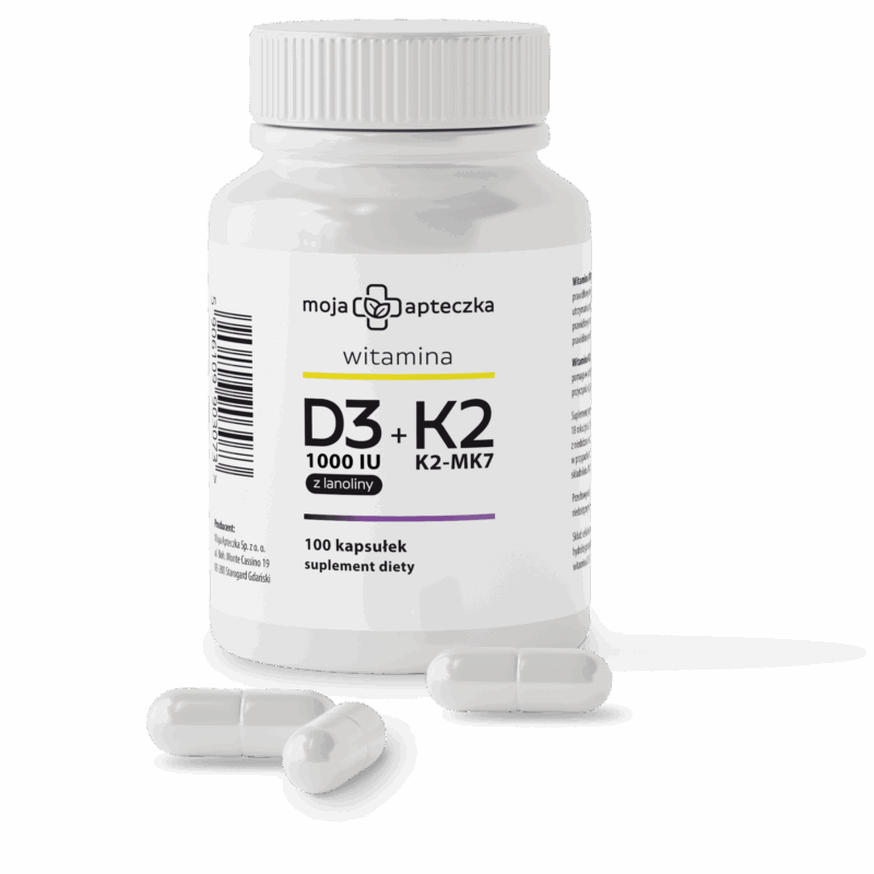 Witamina D3 1000 IU + K2MK7 100μg - 100 kapsułek