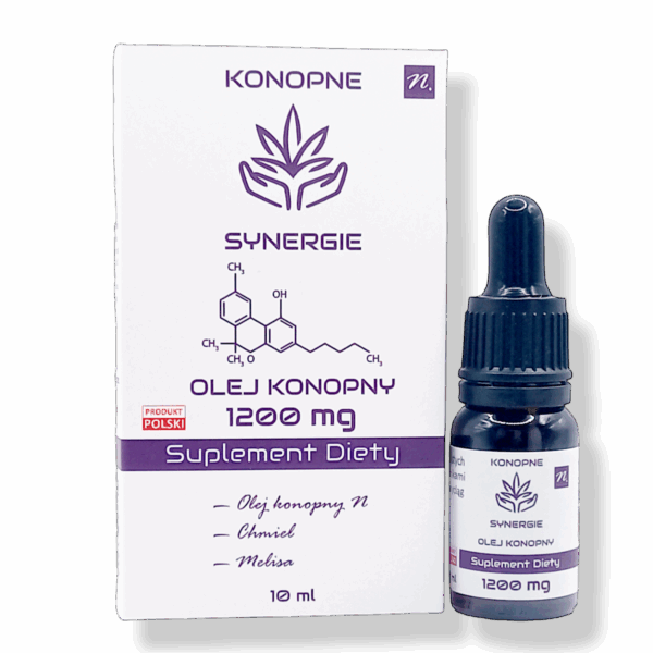 KONOPNE SYNERGIE - Suplement Diety CBN Olej Konopny 1200mg kannabinoidów + zioła + terpeny