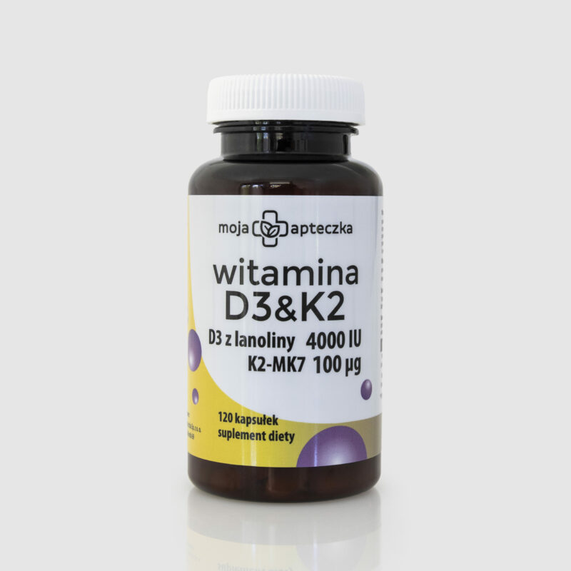 Witamina D3 z lanoliny + K2 MK7 — kapsułki - 120 kapsułek