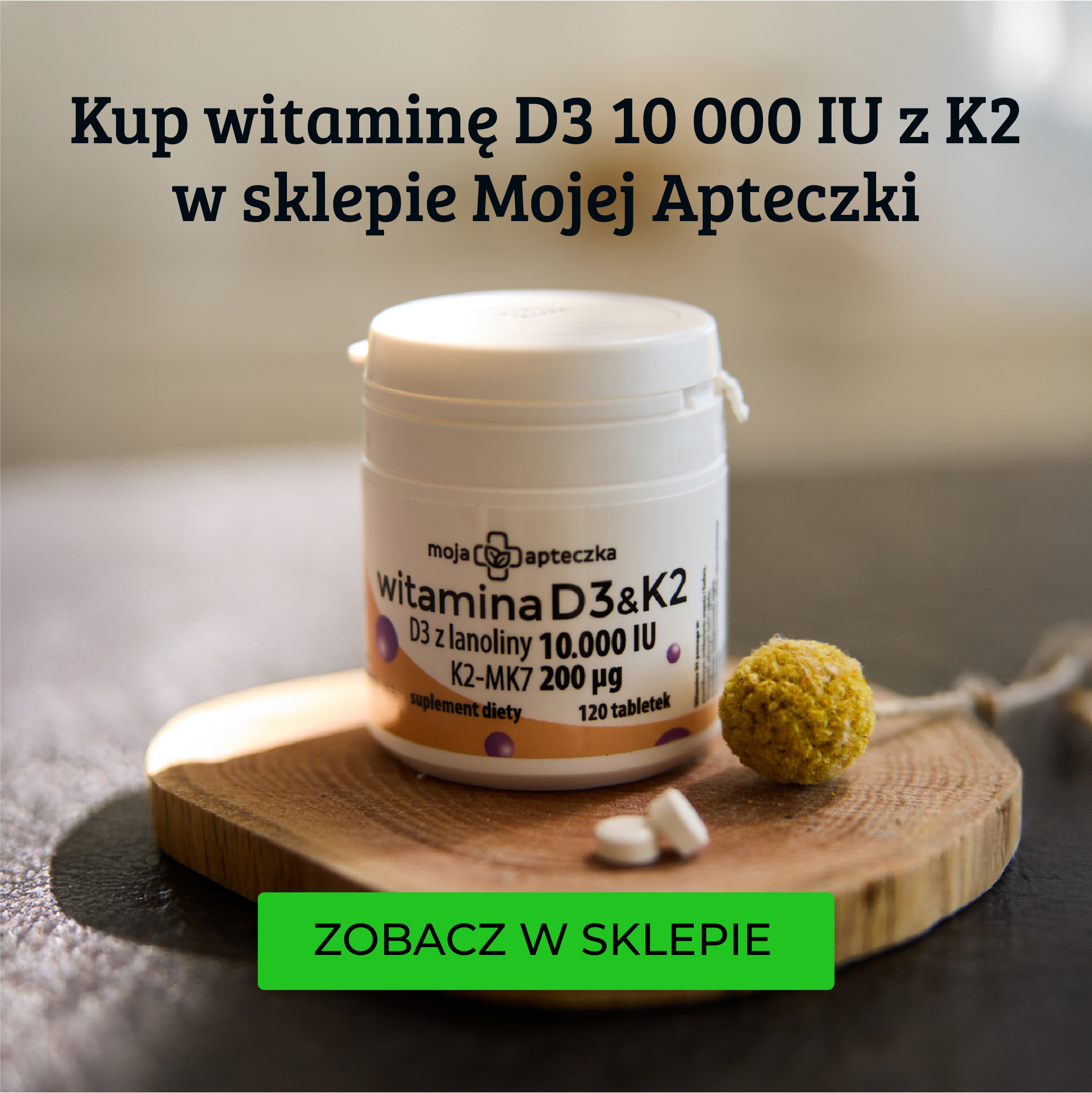 Witamina D3 z lanoliny + K2 MK7 — tabletki